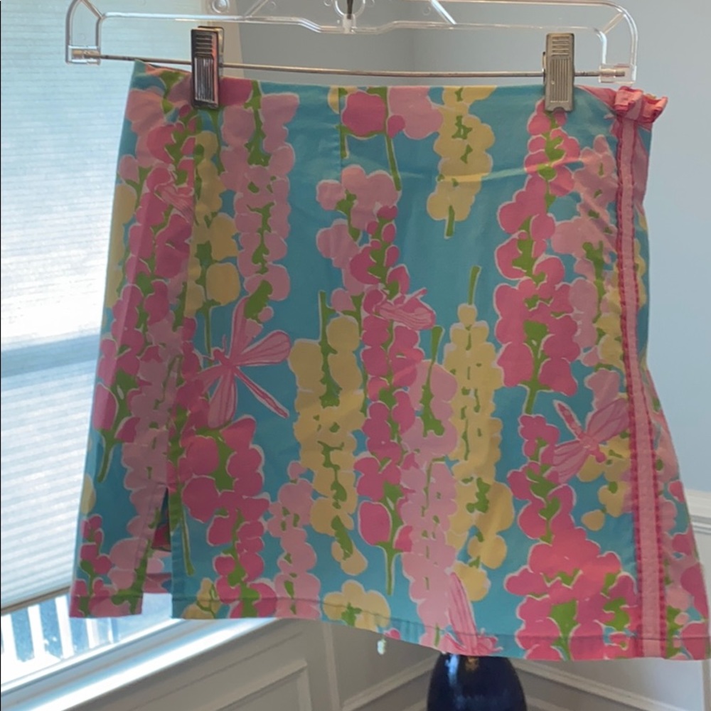 Lilly Pulitzer Floral Mini Skirt in Blue and Pink